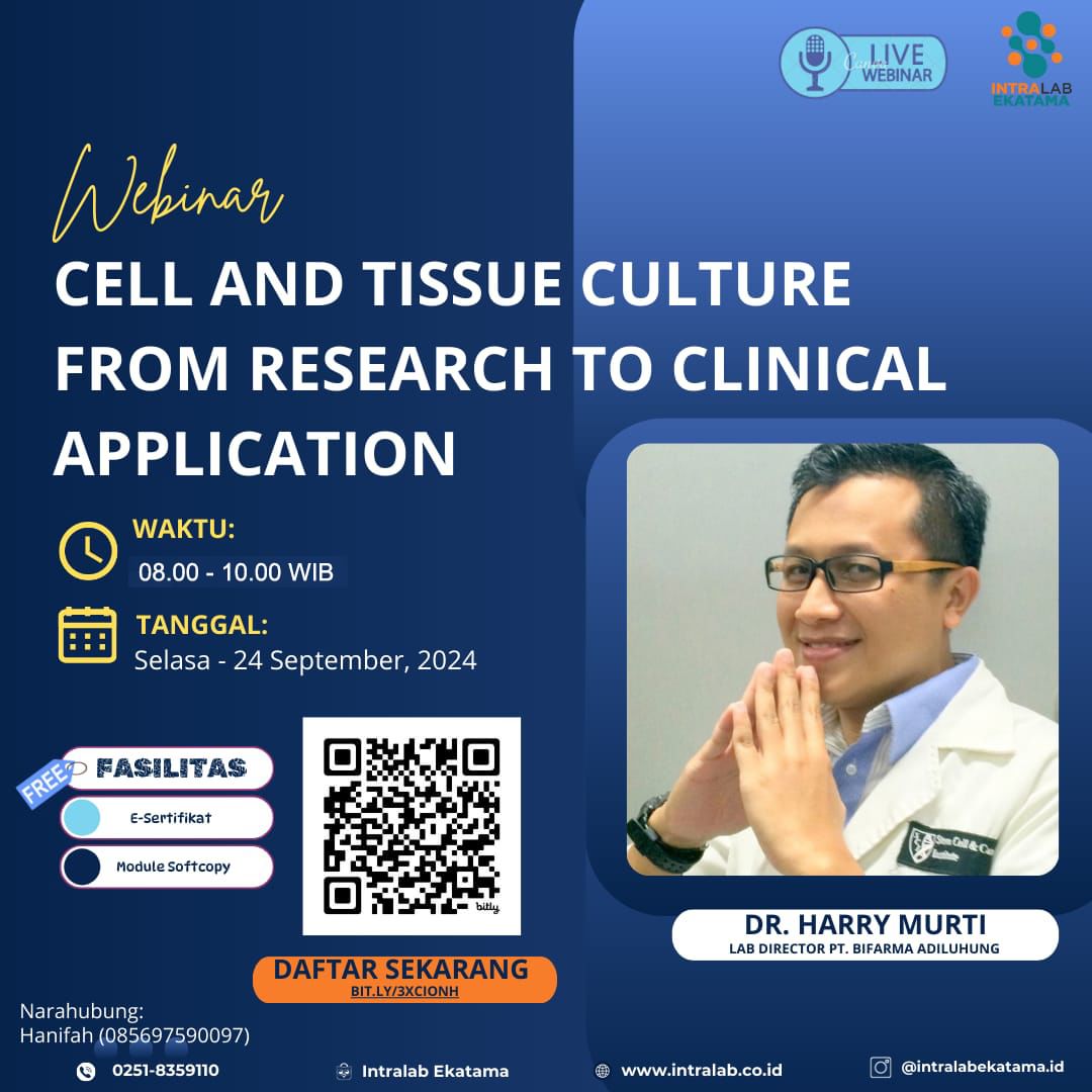 Webinar Cell and Tissue Culture from Research to Clinical Application